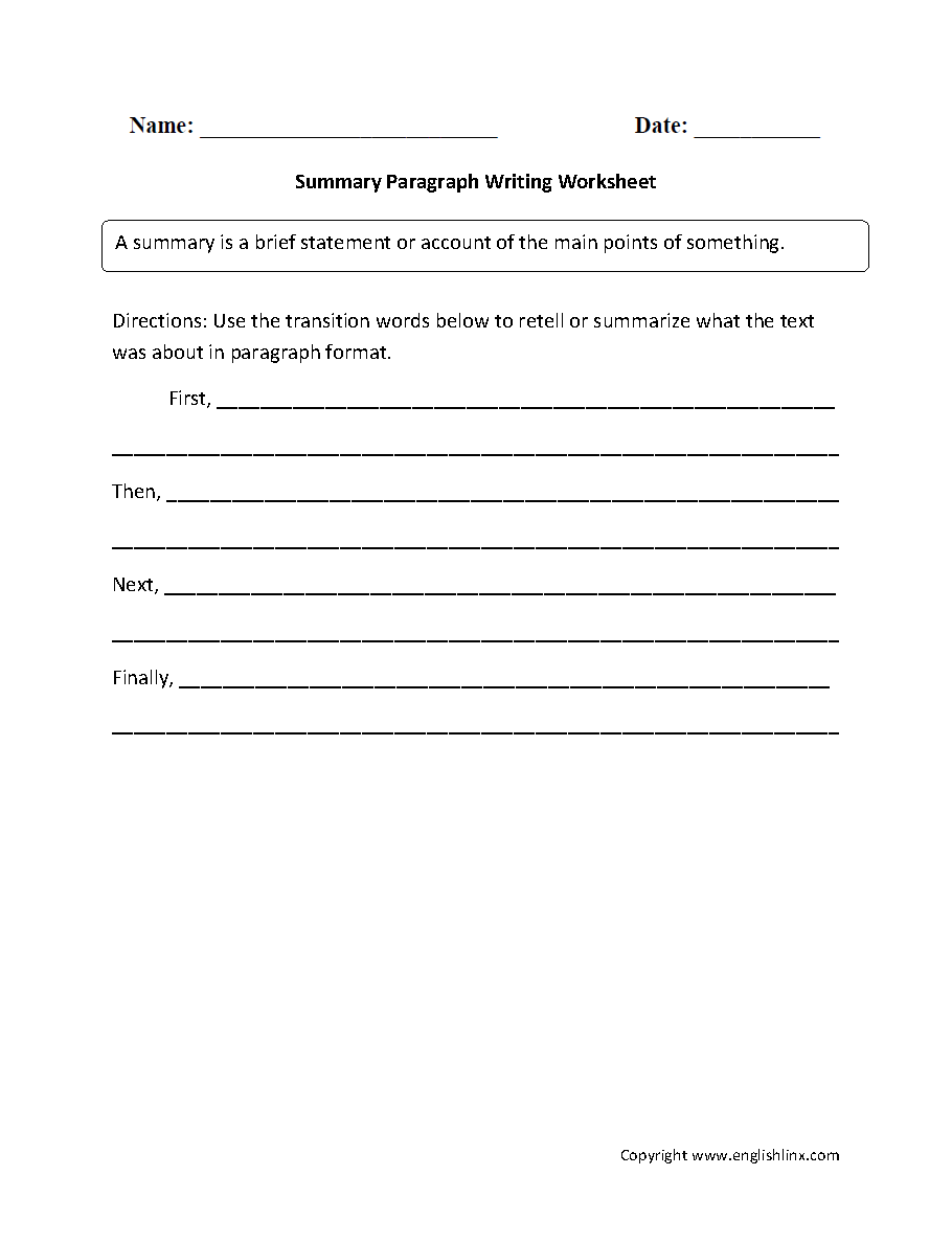 Writing Worksheets | Paragraph Writing Worksheets