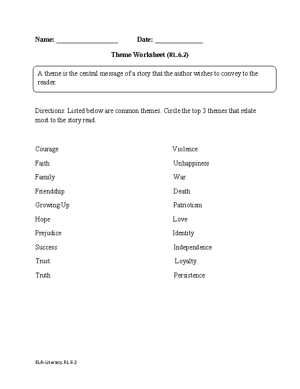 Free Printable 6th Grade English Worksheets Learning How To Read