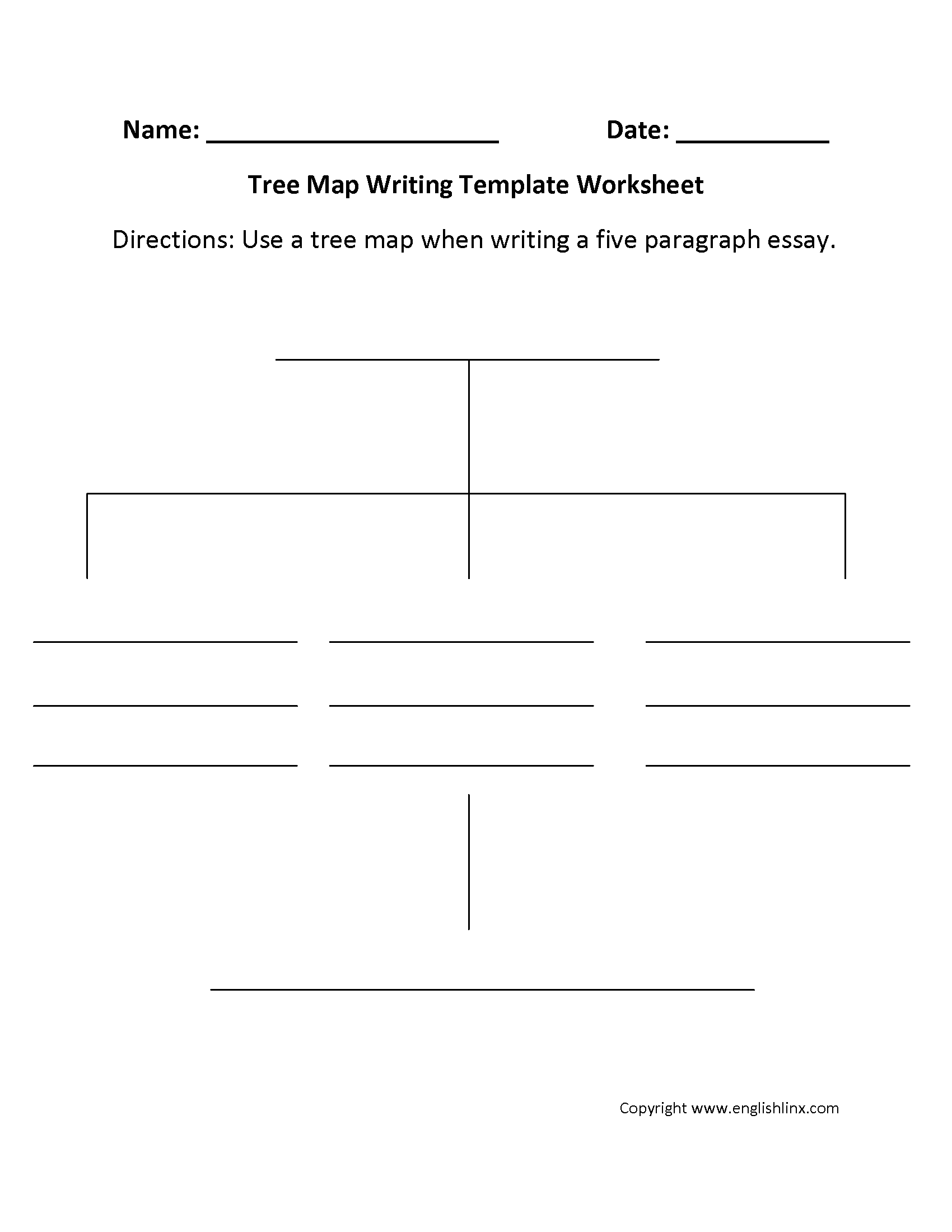 Writing Template Worksheets Tree Map Writing Template Worksheet