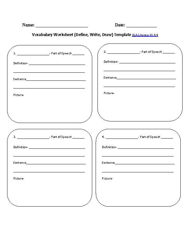 Vocabulary Template ELA-Literacy.RI.4.4 Reading Informational Text