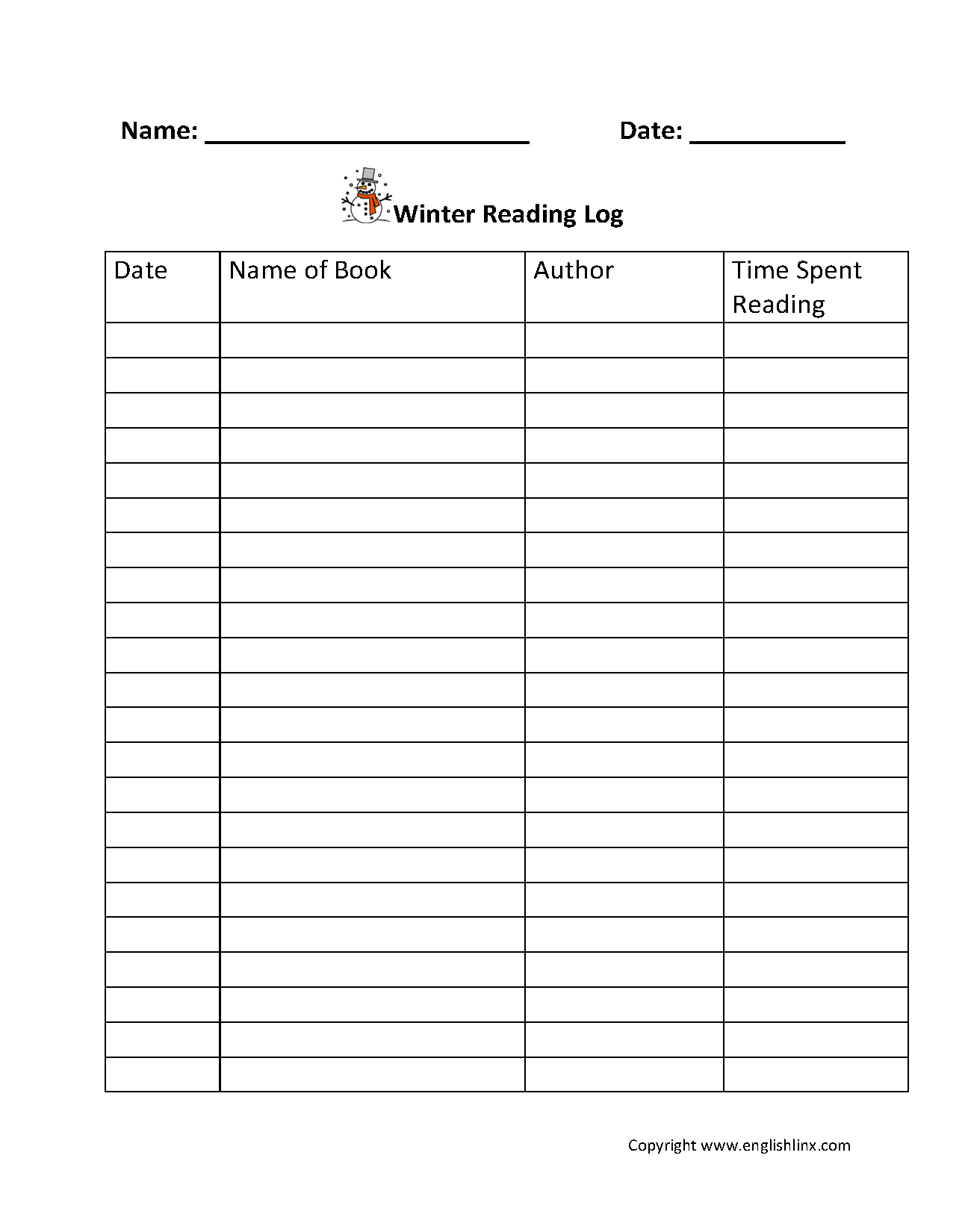 Reading Worksheets Reading Logs