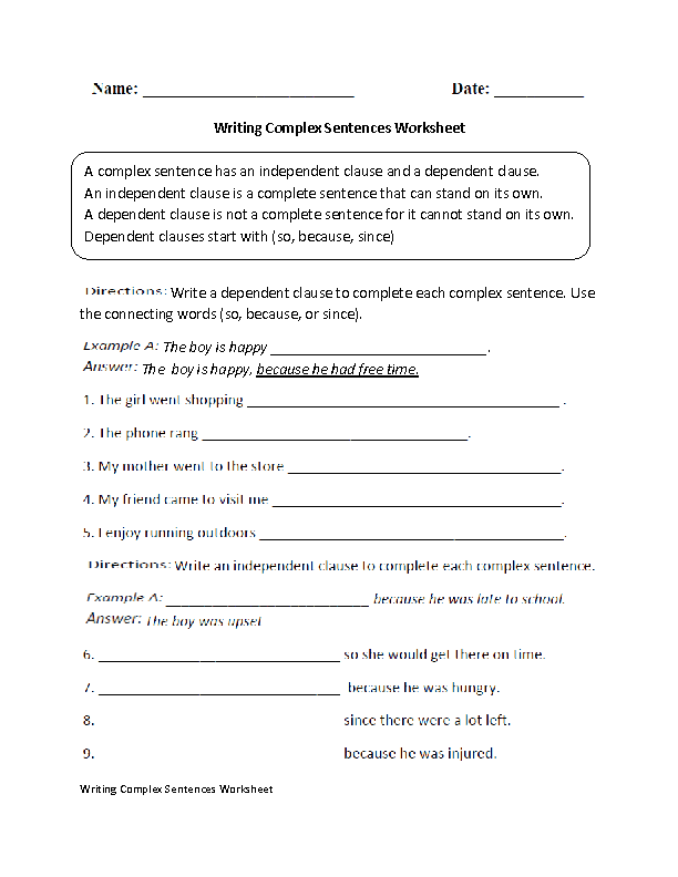 5th Grade Compound And Complex Sentences Worksheets Foto Kolekcija