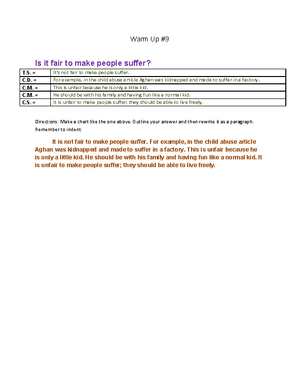 Paragraph Writing 2 Writing Prompt Worksheet